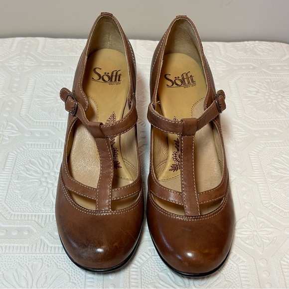 Sofft Leather Strappy Mary Jane Heels Sz 6 EUC - Picture 5 of 11